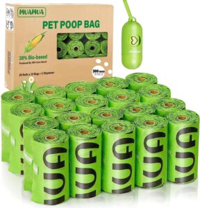 Biodegradable pet waste bags and dispenser.