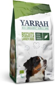 Yarrah vegan dog biscuits packaging for larger dogs.